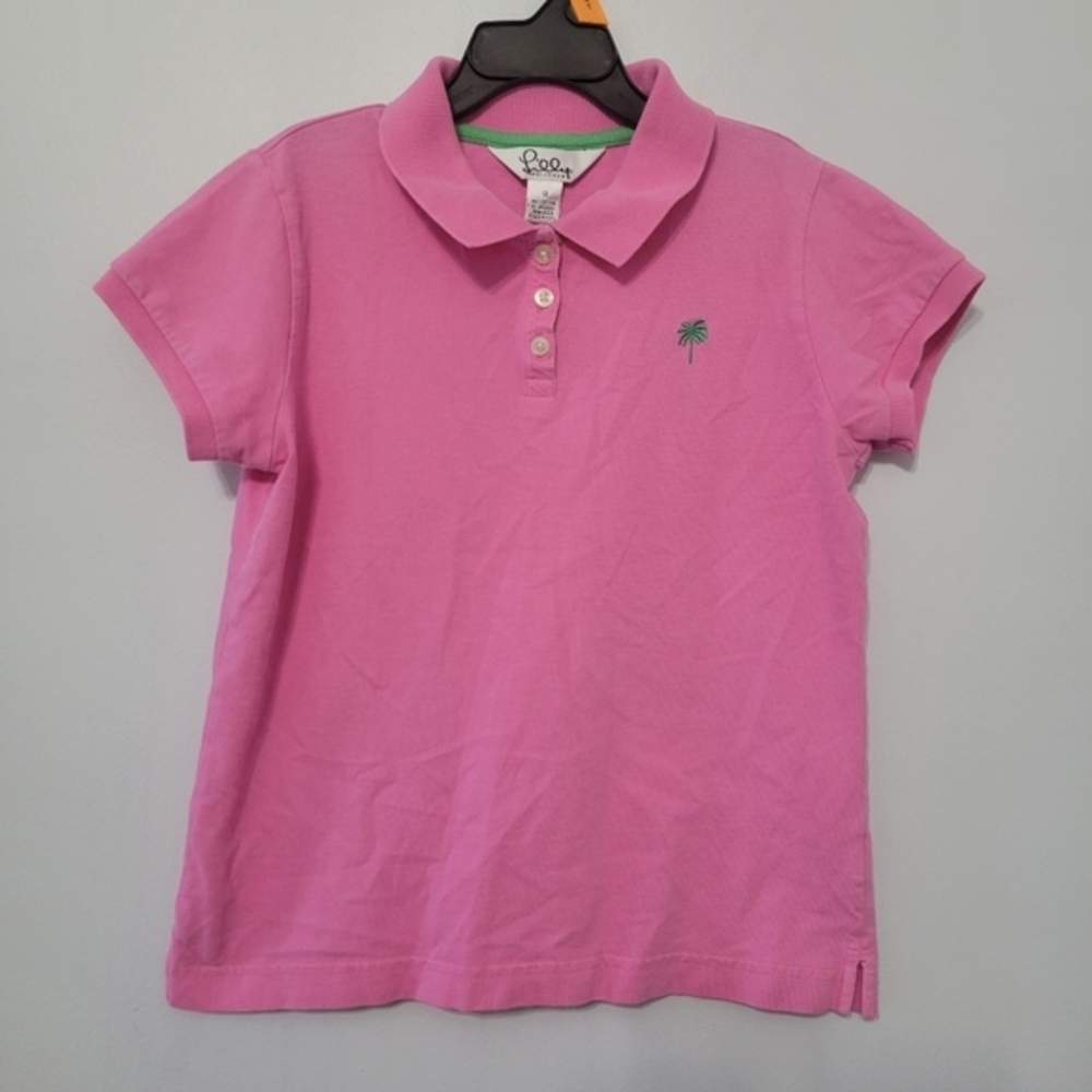 Lilly Pulitzer‎ Girl's Short Sleeve Polo Shirt Pink Size 12 Vintage White Tag
